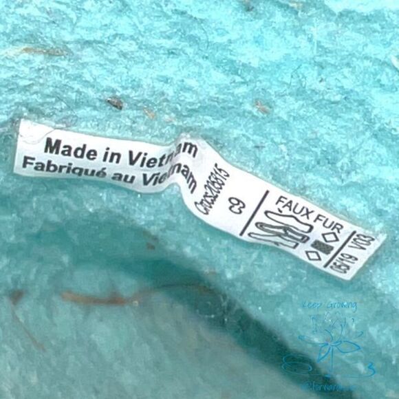 Crocs Teal Star Faux Fur Lined Clog Sandals Youth Size 9 - Picture 5 of 9